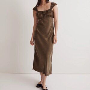 Elegant Olive Green Women's Dress